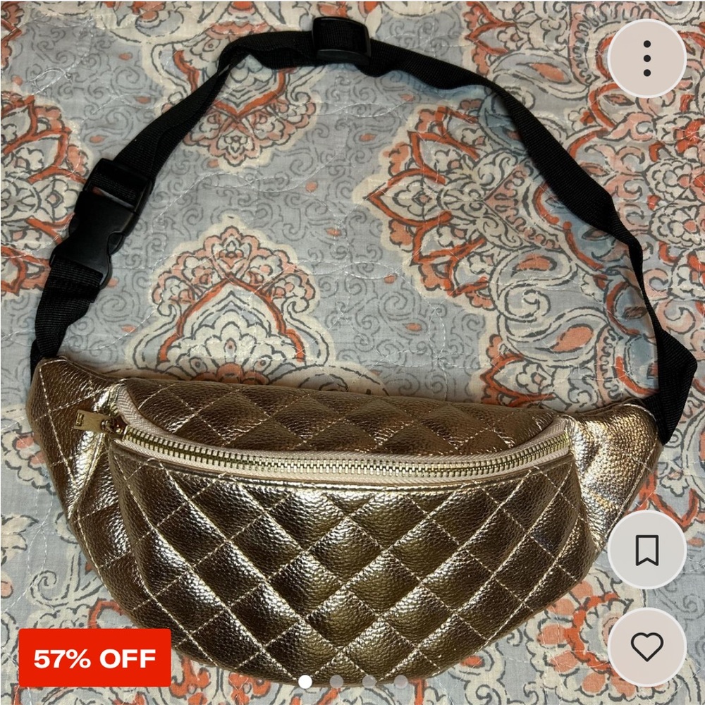 Charlotte Russe Metallic Gold Crossbody Bag